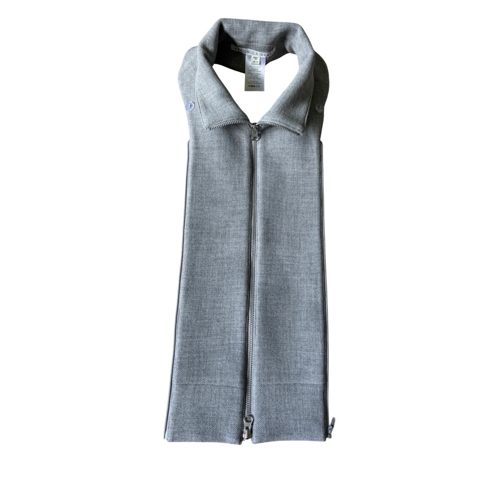 Veronica Beard Heather Gray Zip-Front Dickey